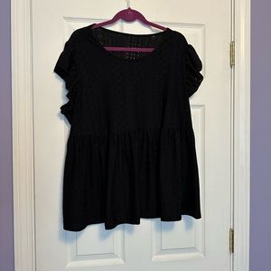 Shien 3XL Eyelet Black Top